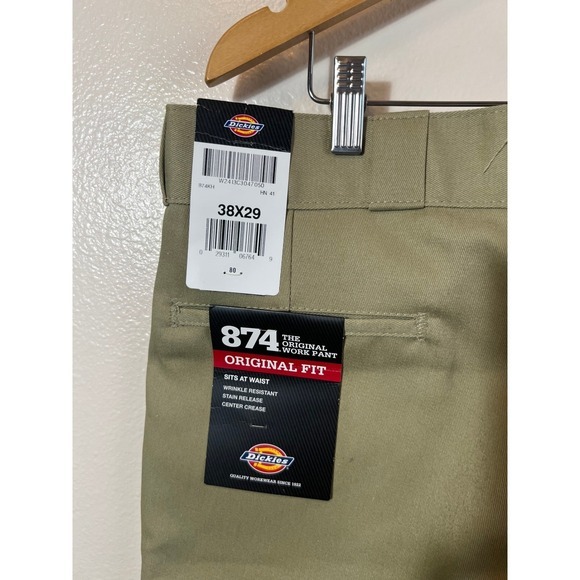 Dickies Men's 874 Original Fit Classic Work Pants 38x29 Khaki Tan - Picture 3 of 6